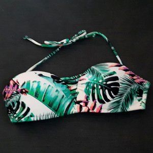 Halter Bikini Top w Palm Leaves